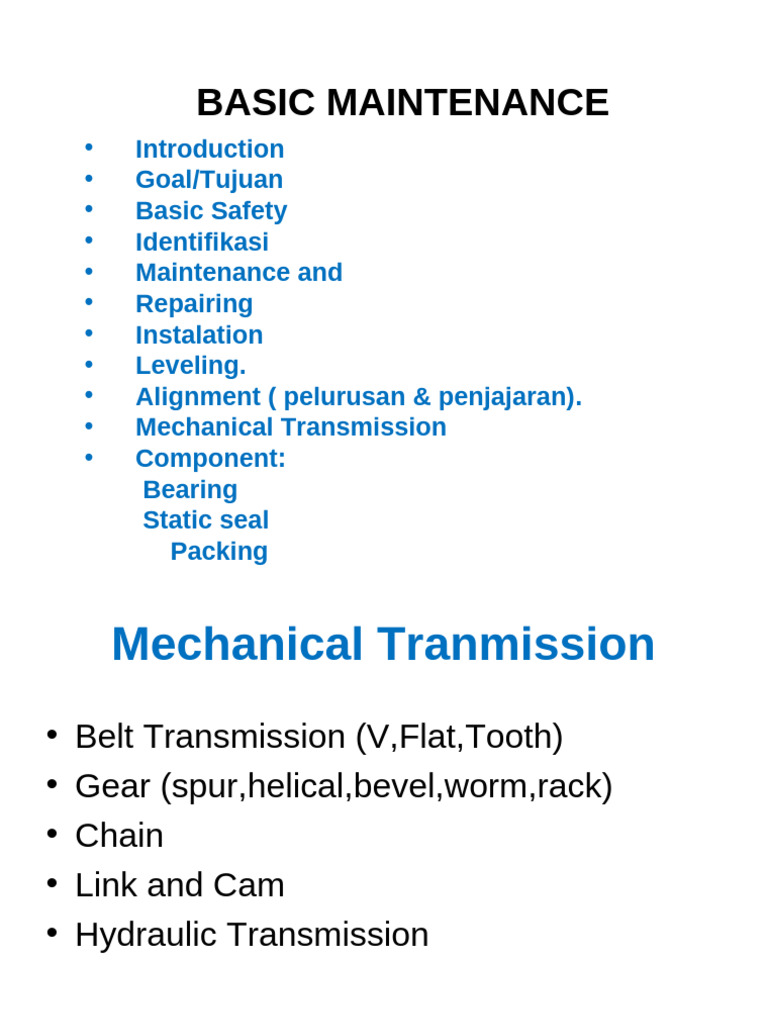 Basic Maintenance Technology | PDF
