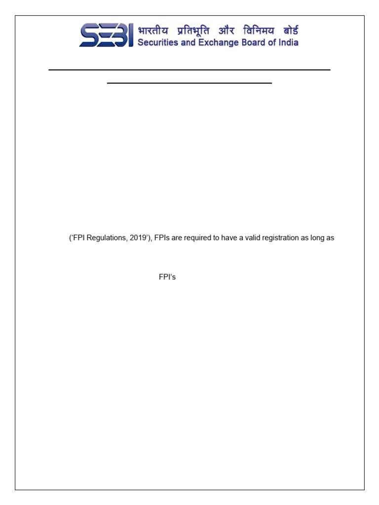 Consultation Paper On Framework For Providing Flexibility To Fpis in ...