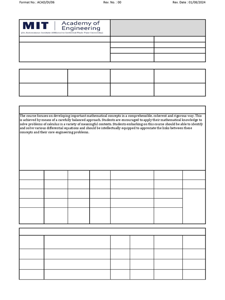 CDE Course Description Document 2024-25 | PDF
