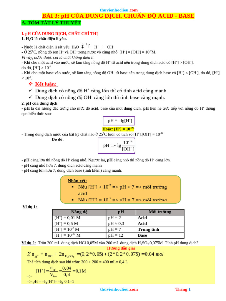 3 ly thuyet va bai tap ph cua dung dich chuan do acid base pdf