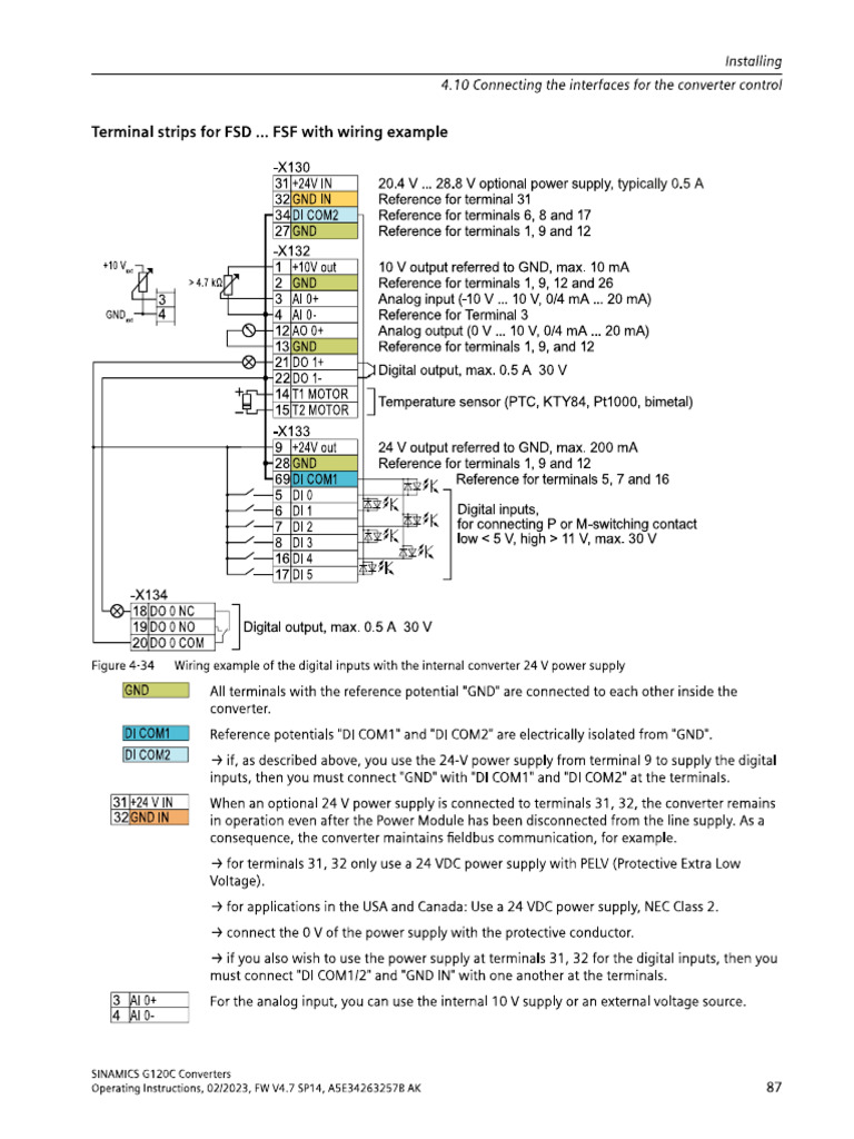 G120C FSD Terminal Wiring | PDF