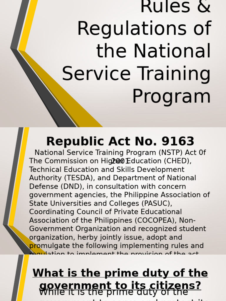 NSTP Implementing Rules & Regulations | PDF