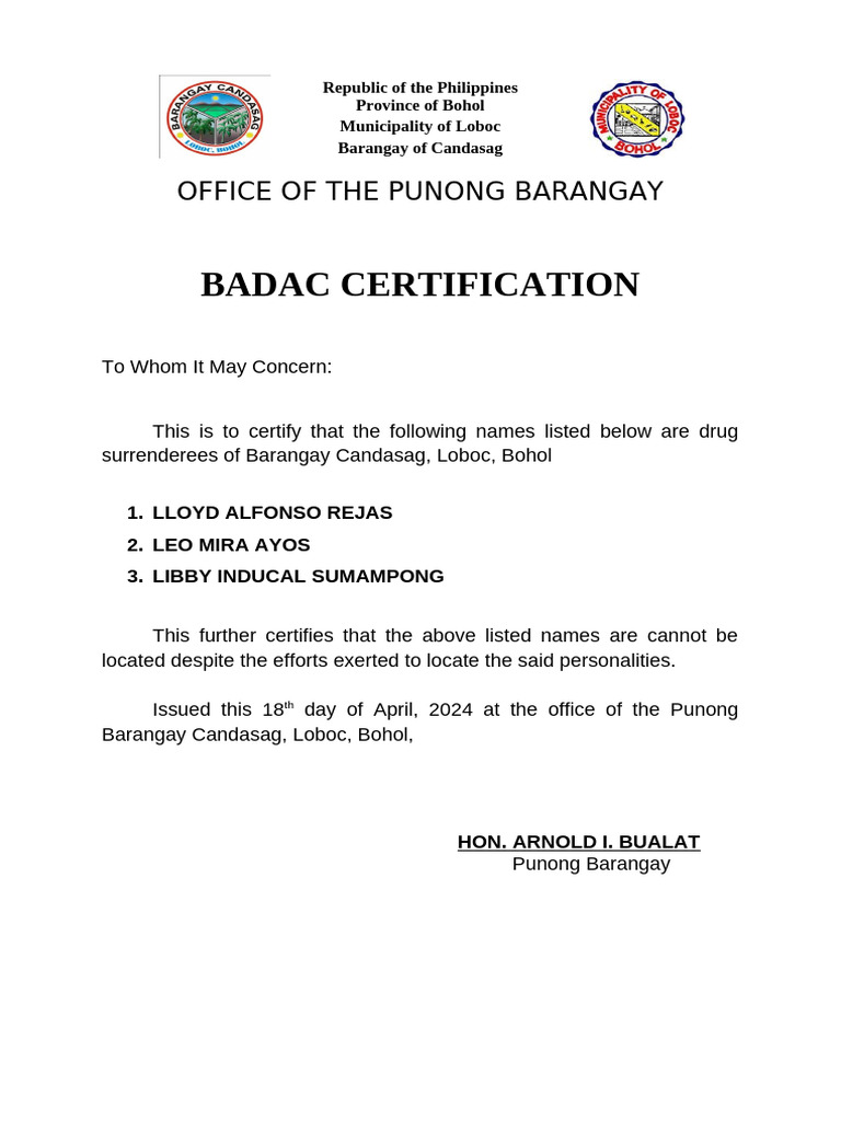 Badac Certification | PDF