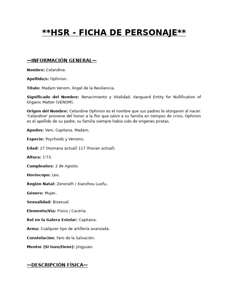 Ficha HSR | PDF