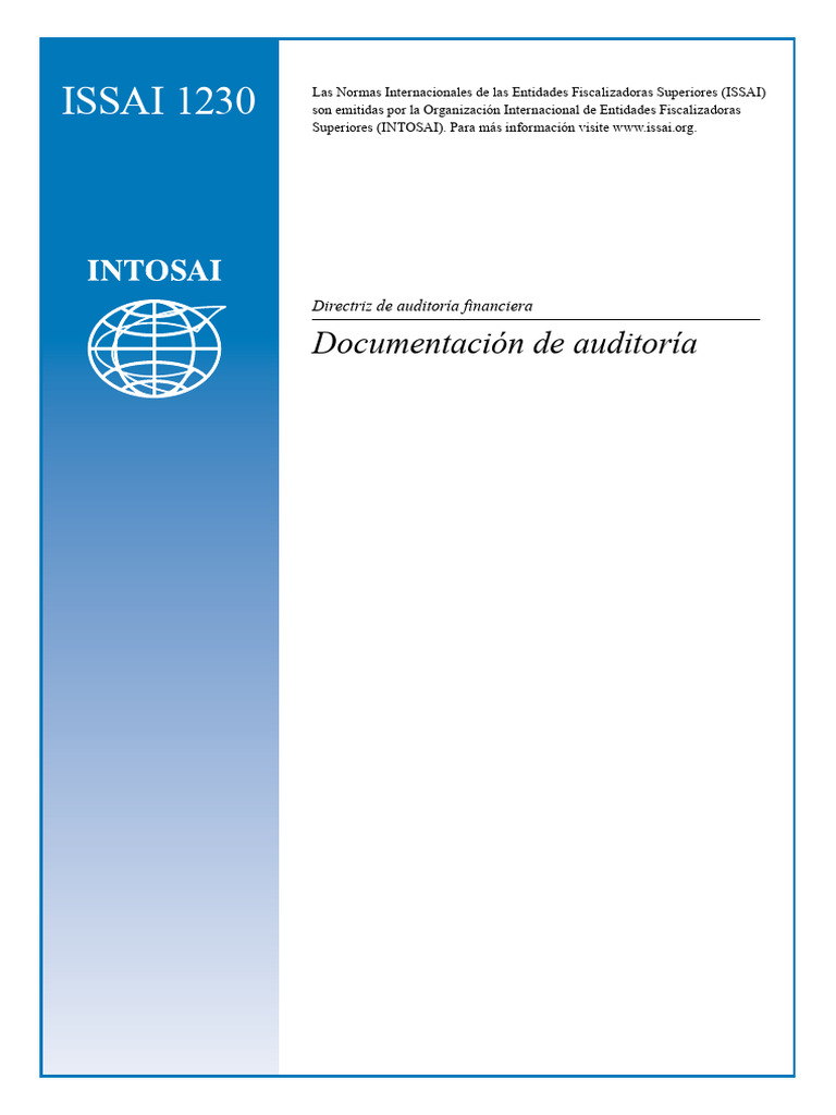 ISSAI 1230 Documentacion de Auditoria | PDF