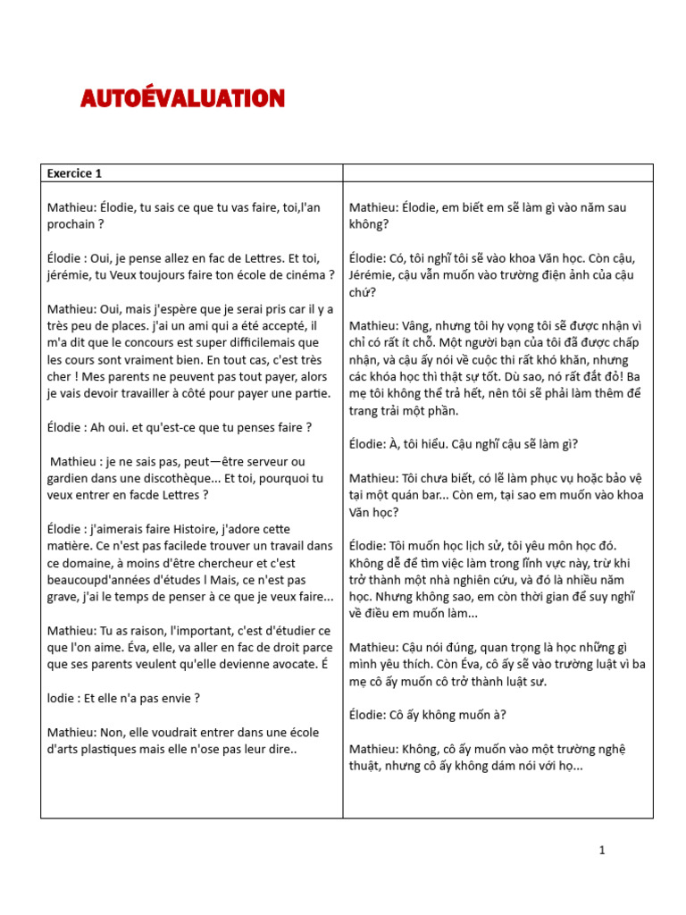 AUTOÉVALUATION | PDF