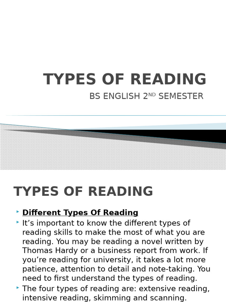 Types of Reading Power Point | PDF