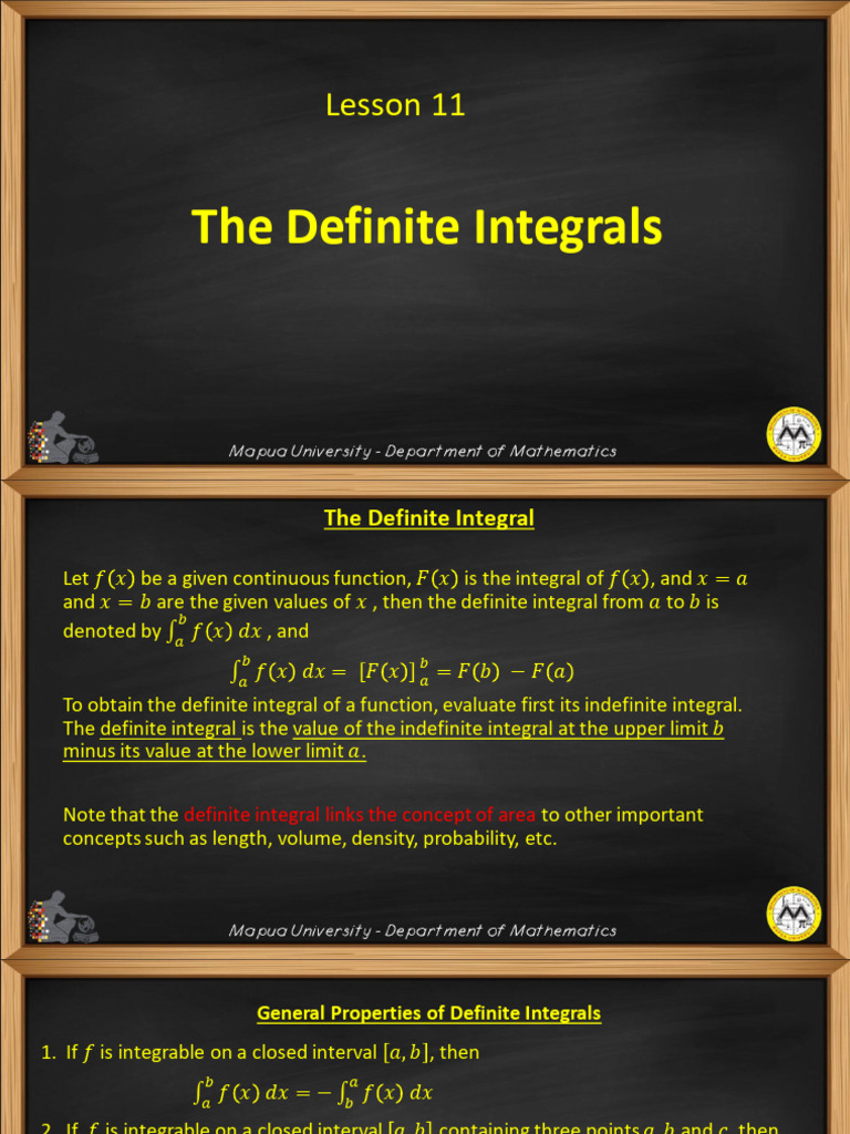 Lesson 11 Definite Integrals | PDF