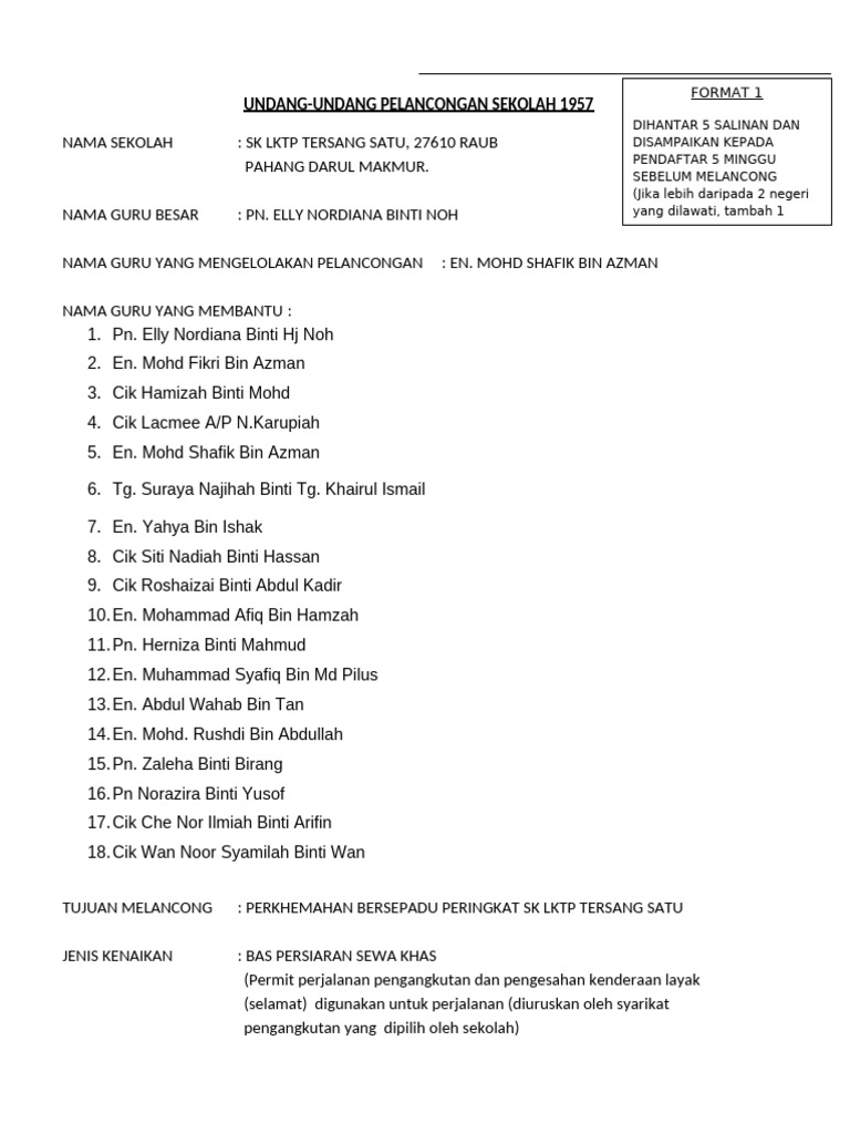 Perkhemahan Format JPN | PDF