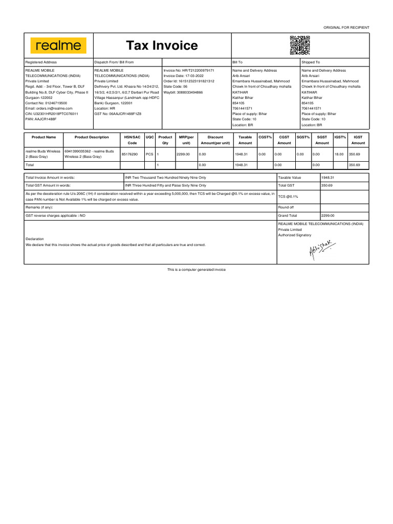 Tax Invoice | PDF