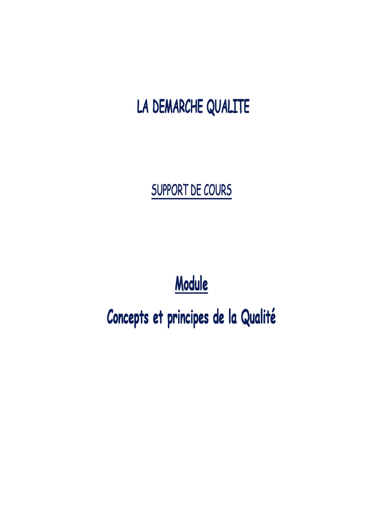Demarche Qualit | PDF