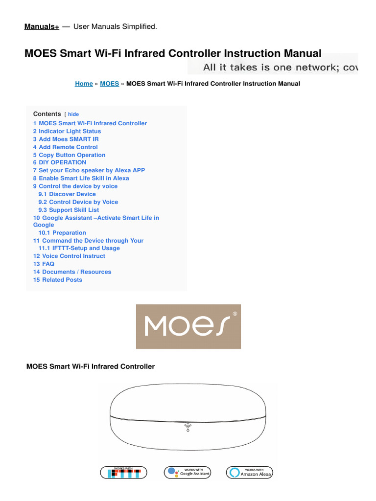 Smart Wi Fi Infrared Controller Manual | PDF