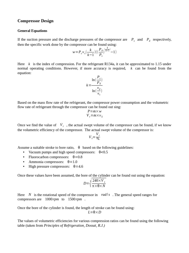 Compressor Design | PDF