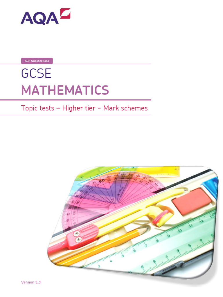 Topic Test Higher Mark Scheme | PDF