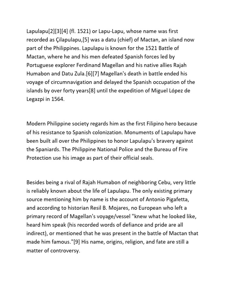 Life Legacy of A True Hero - Lapu Lapu Story, Accomplishments and
