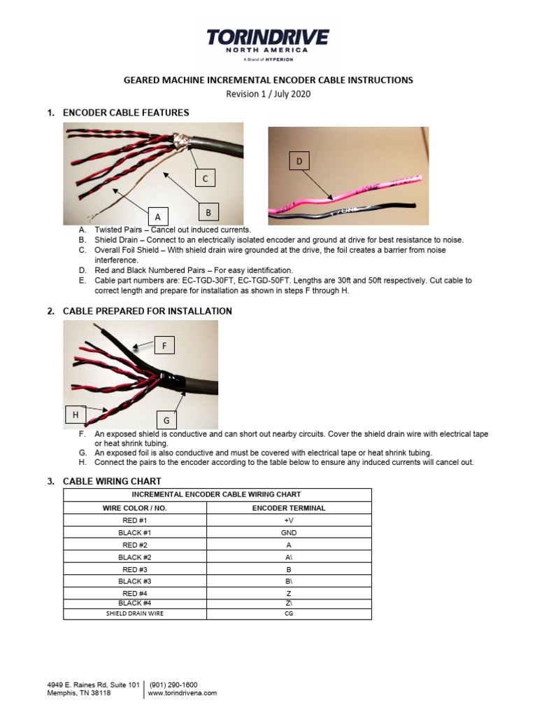 Encoder Cable Installation Guide | PDF | Electrical Components ...