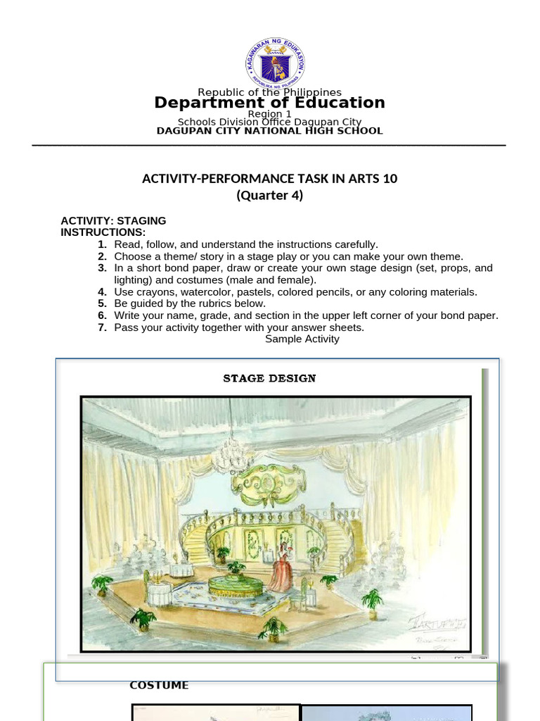 Arts Activity Performance Task Quarter 4 | PDF