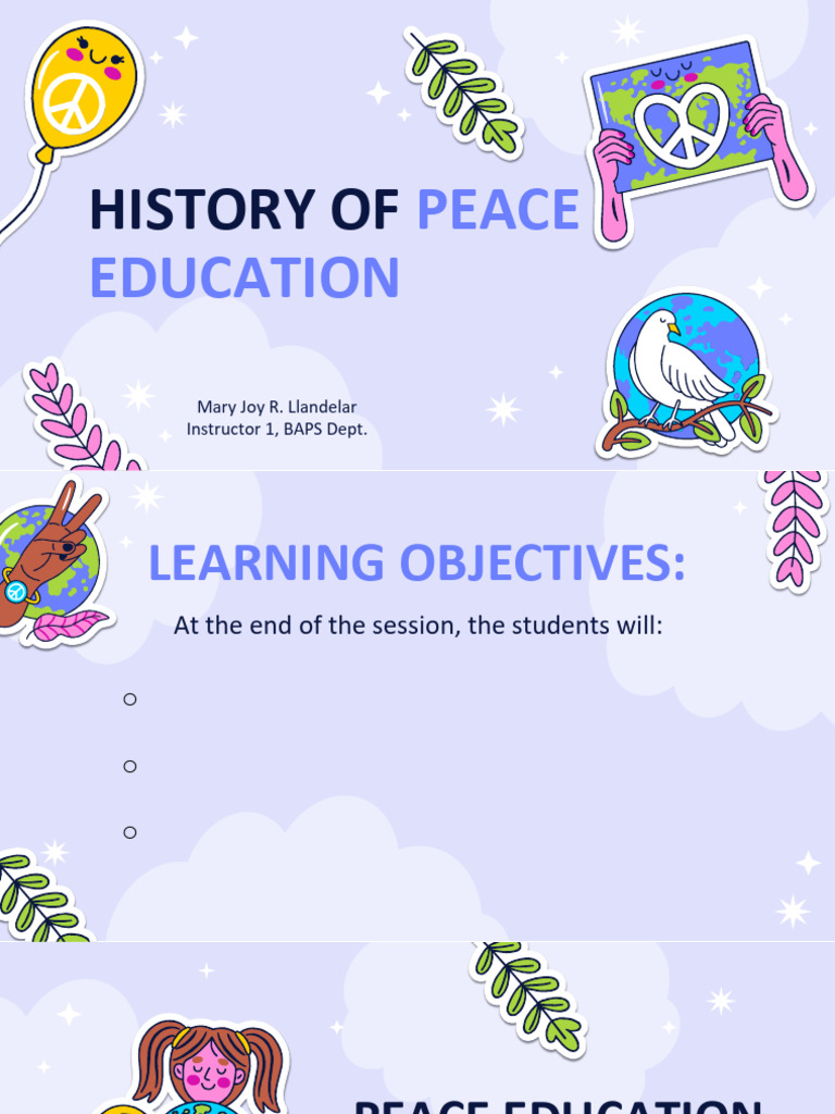 2023.03 03.history of Peace Education | PDF
