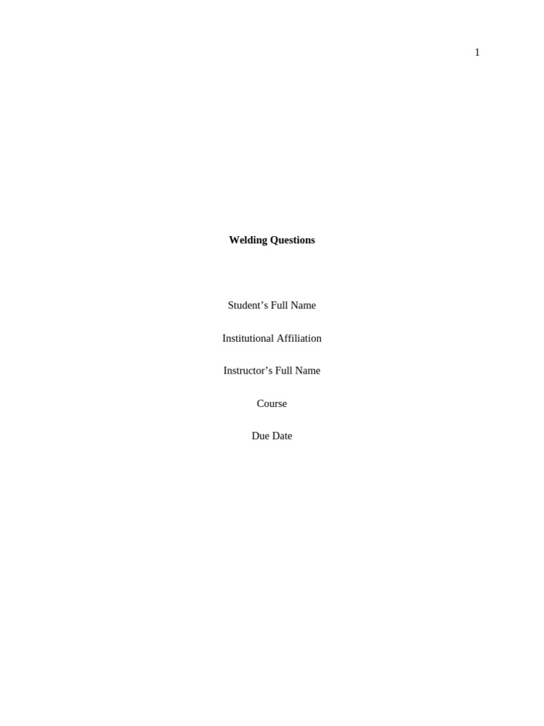 Welding Questions Pdf