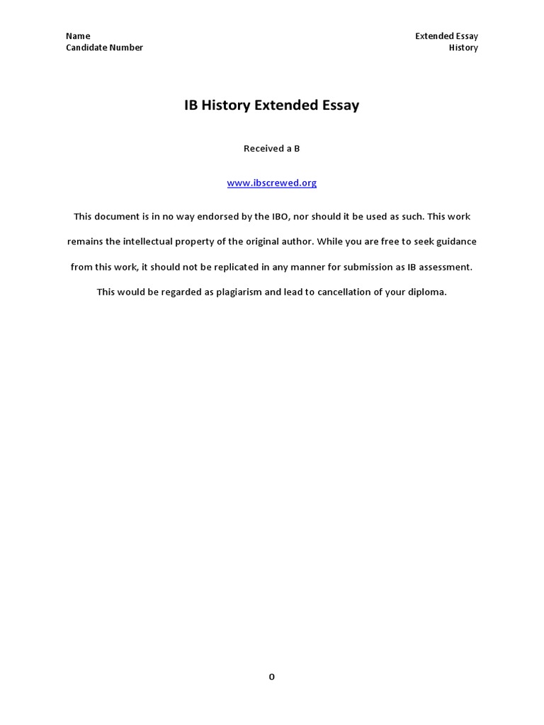 extended essay ib history example