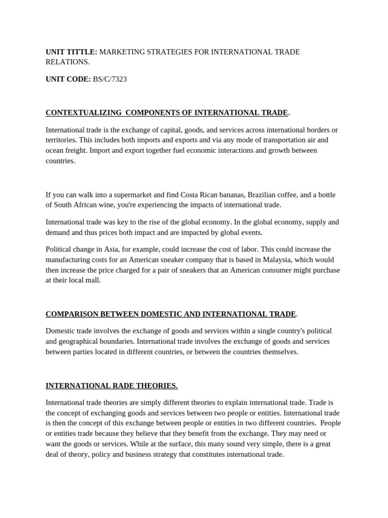 International Trade | PDF