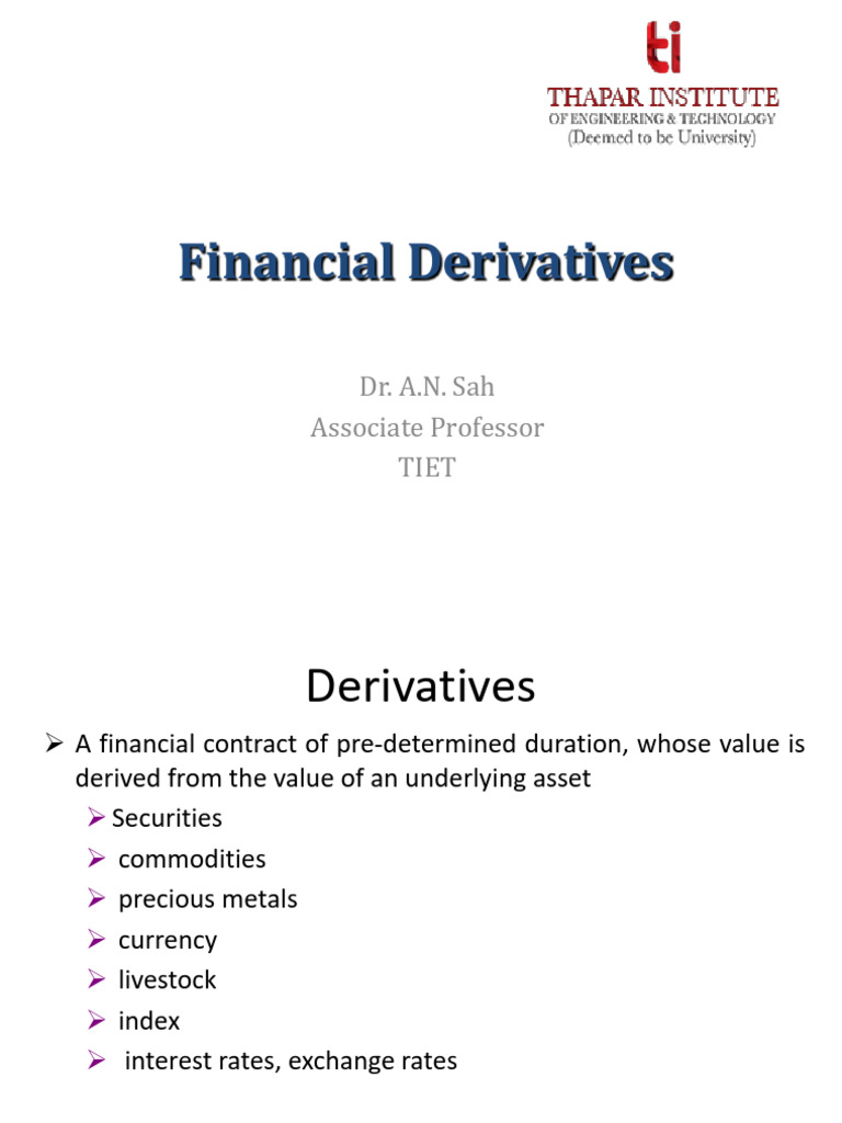 Derivatives Pdf