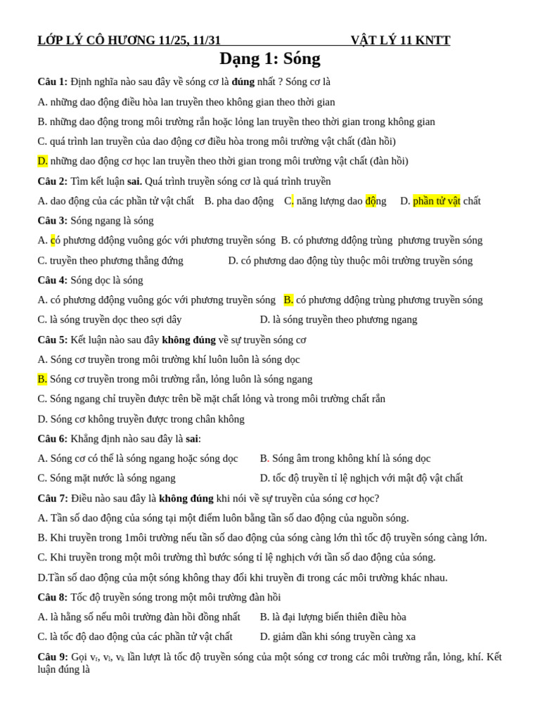 Hs Bai Tap Song o Lop 2324 | PDF