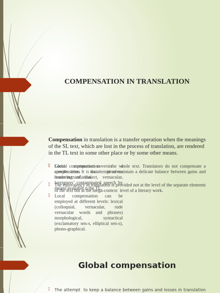 Compensation in Translation | PDF