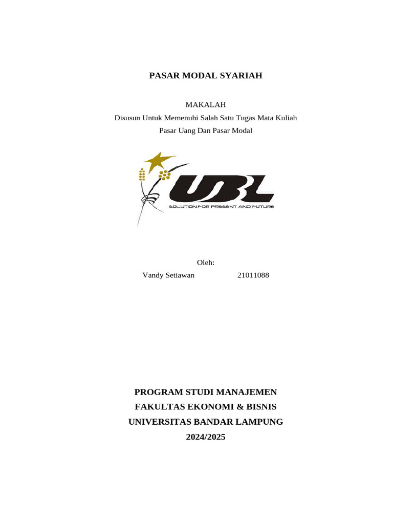 Pasar Modal Syariah Pdf