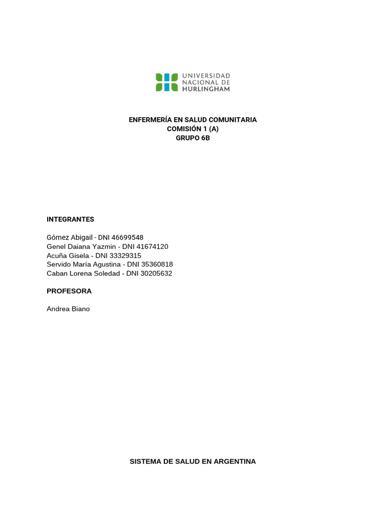Resumen del Sistema de Salud en Argentina | PDF | Hospital | Ciencias ...