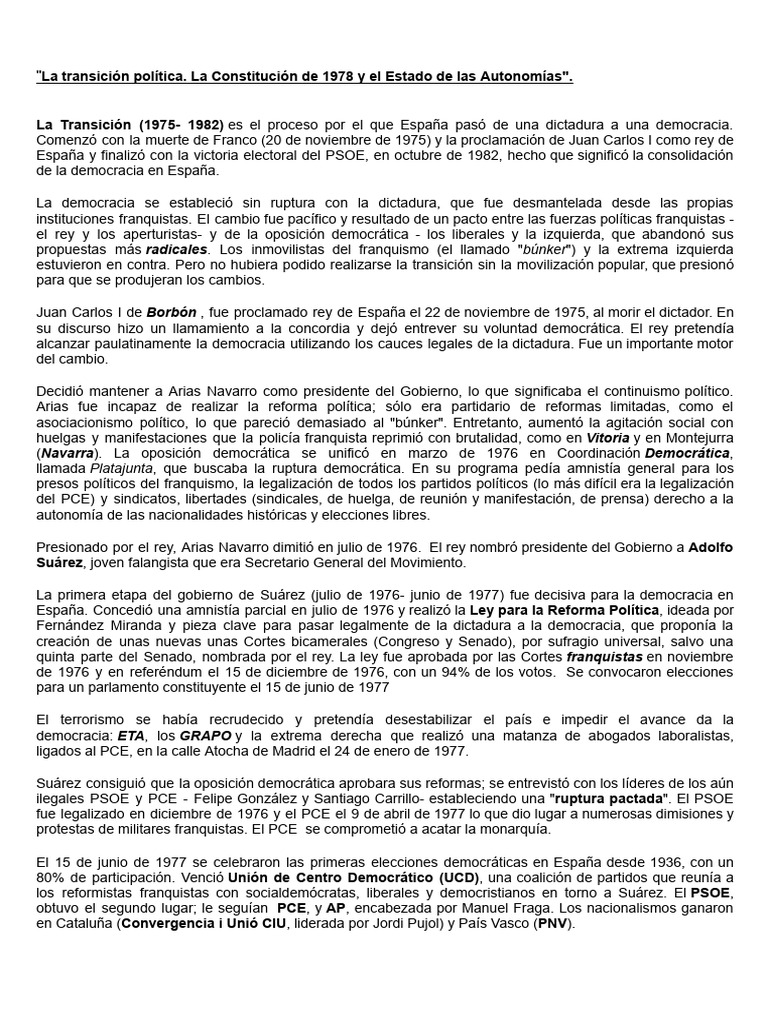 La Transición Española | PDF