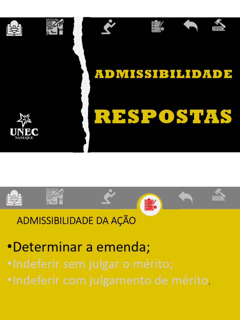 Aula 3 - Admissibilidade e Respostas | PDF