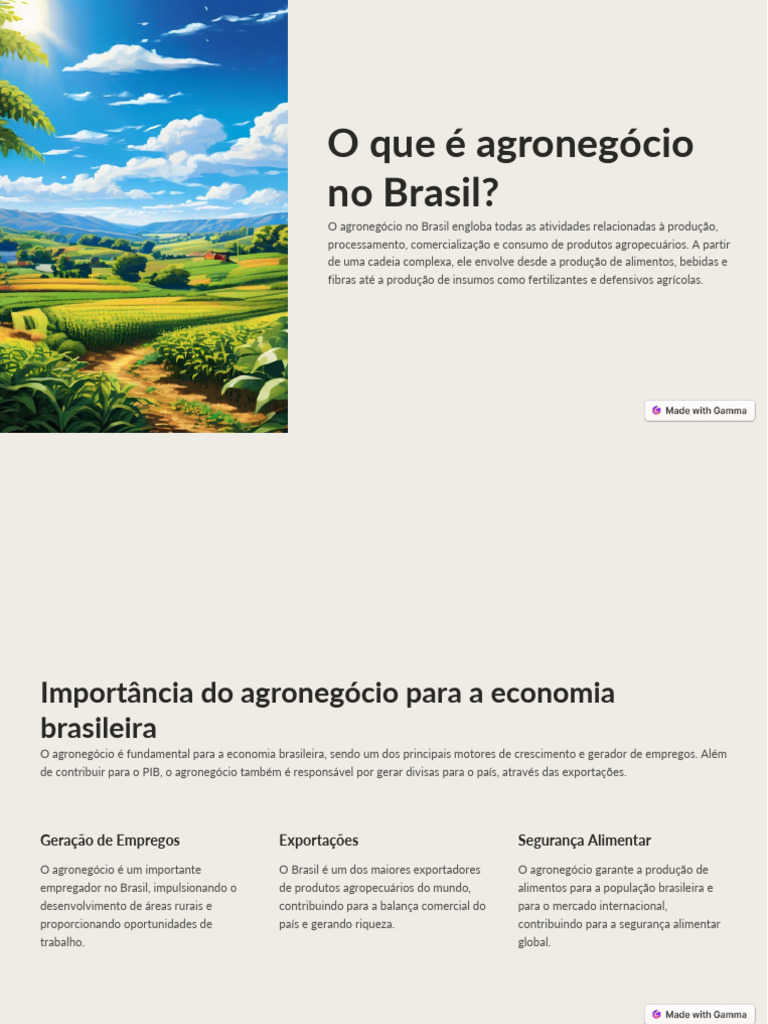 Agronegócio no Brasil: Importância e Desafios | PDF