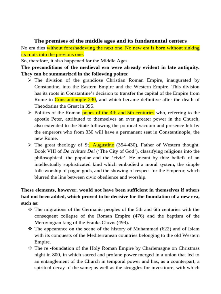 I Medieval History Pdf Middle Ages Holy Roman Empire