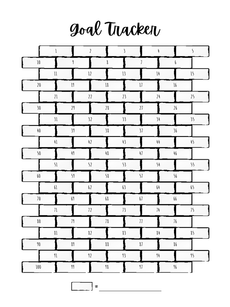100 Bricks Savings Goal Tracker | PDF