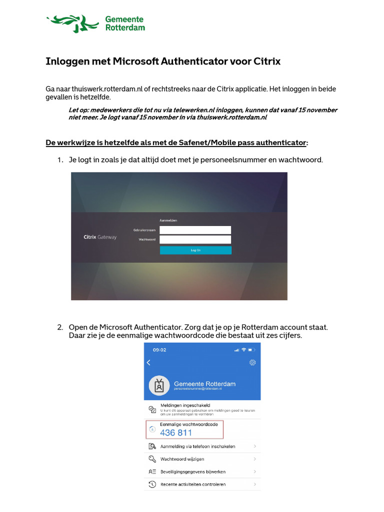 Handleiding inloggen met microsoft authenticator voor citrix v01 pdf