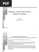 Valuation: Lecture Note Packet 1 Intrinsic Valuation: B40.3331 Aswath Damodaran