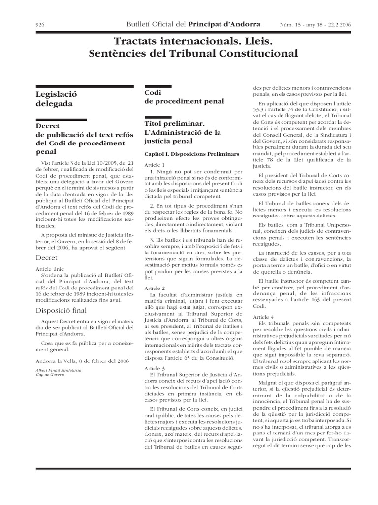 Text Refos Codi Procediment Penal | PDF
