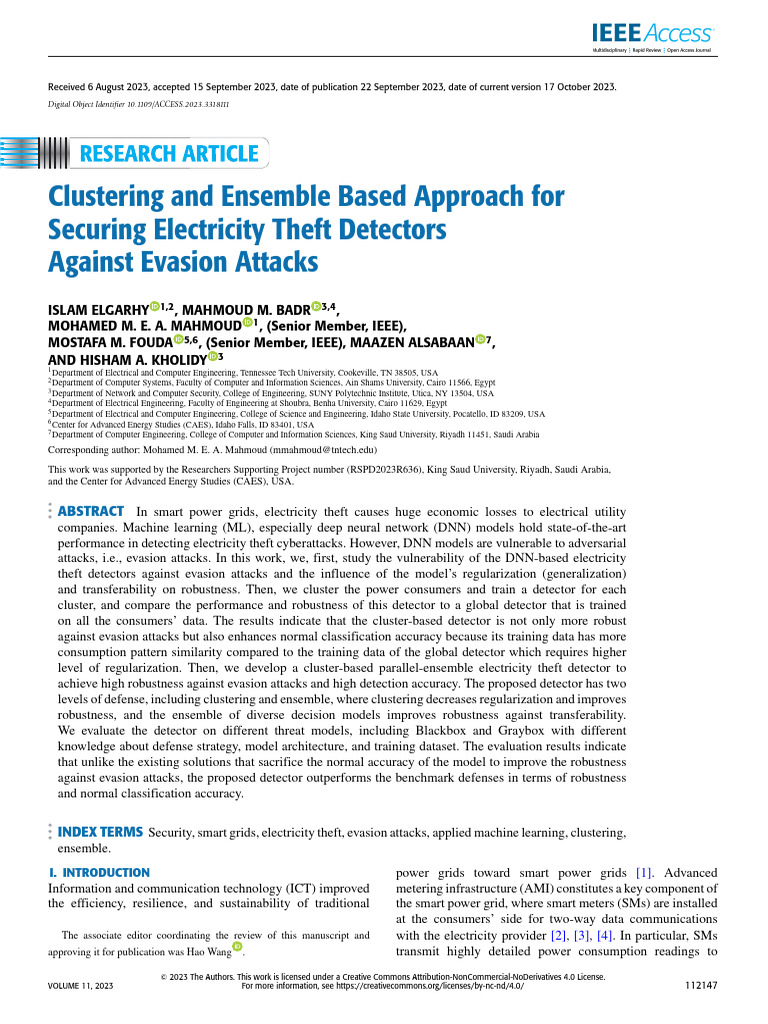 Clustering and Ensemble Based Approach For Securing Electricity Theft ...