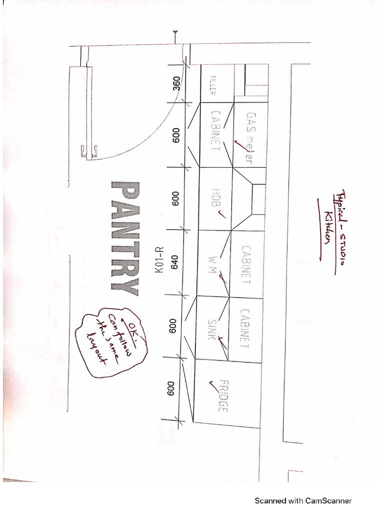 Kitchen Layout As Per Site Con - 20230325105732 | PDF
