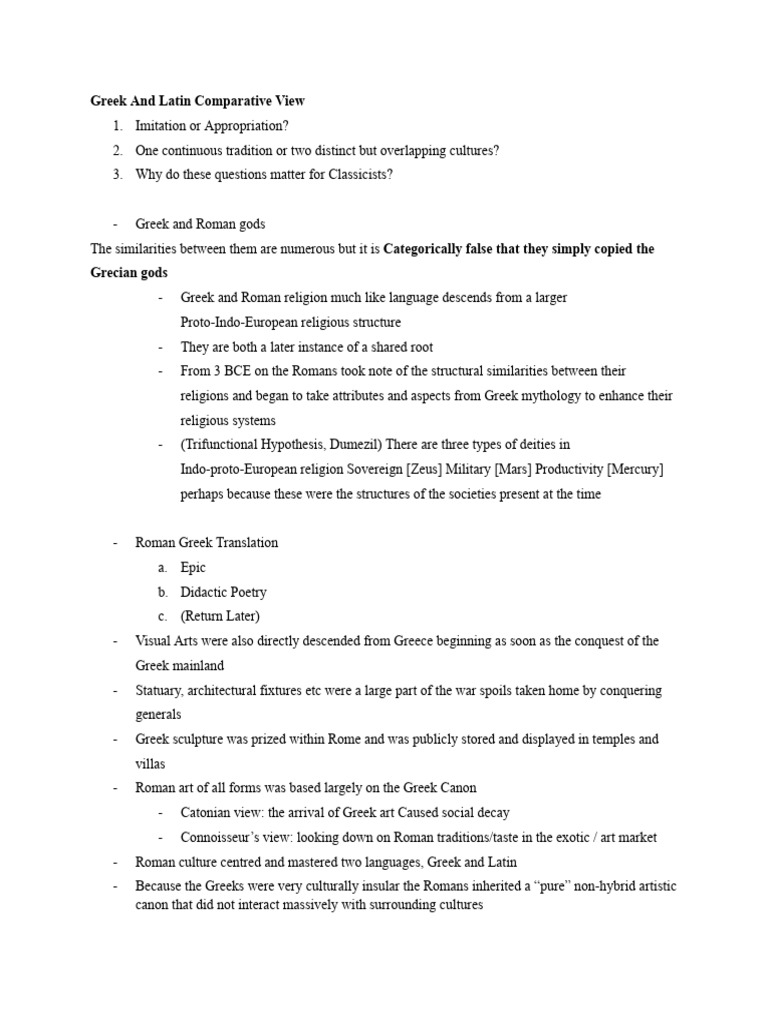 CLA 170, Week 3 Notes | PDF