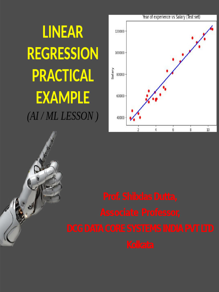 Machine Learning With Python - Machine Learning Algorithms - Linear ...