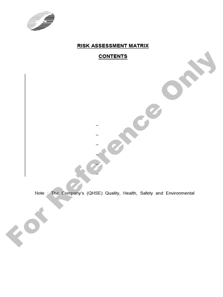 Risk Assessment Matrix | PDF | Risk | Maritime Pilot