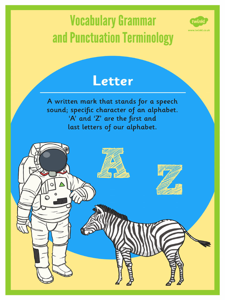 T L 5663 Year 1 Vocabulary Grammar and Punctuation Terminology Display ...