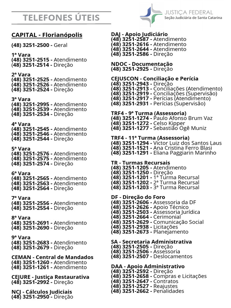 Contato JFSC | PDF