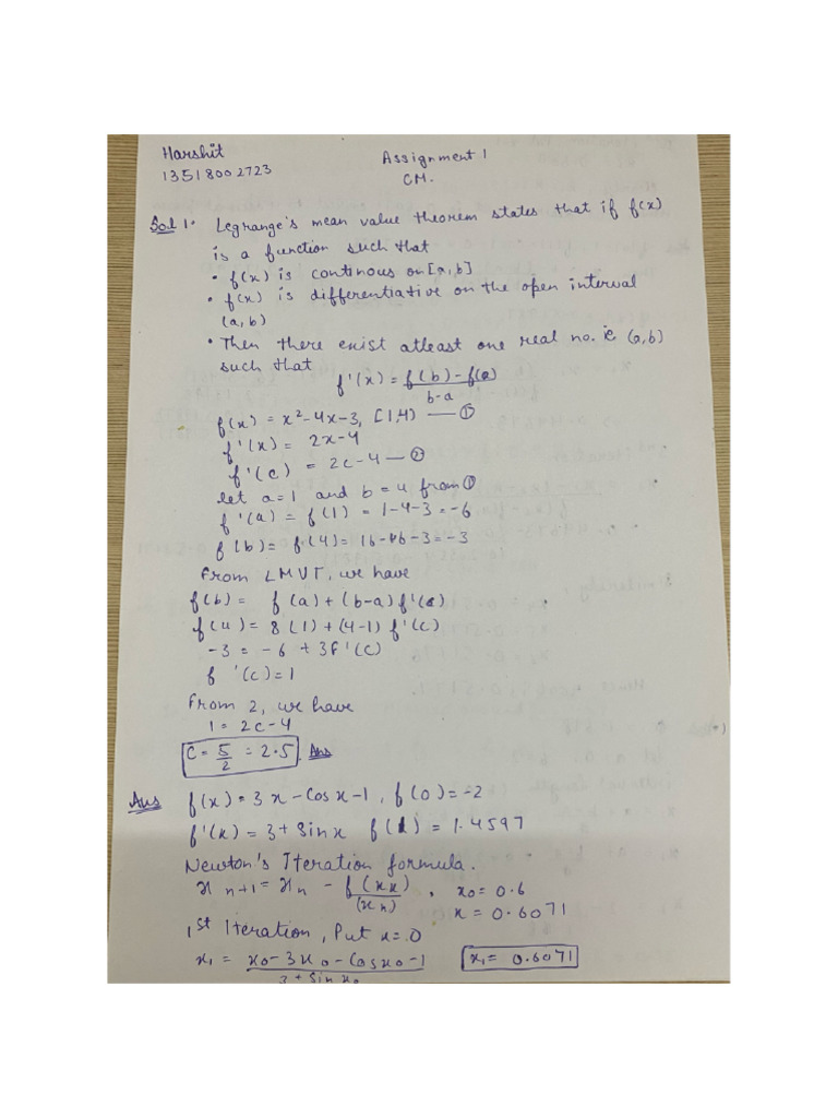 CM Assignment 1 | PDF