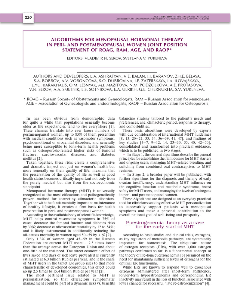 3 ENG - Algorithms For Menopausal Hormonal Therapy in Peri - and ...