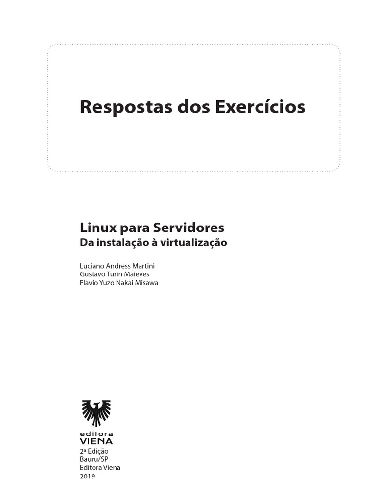 Respostas dos exerc cios linux para servidores 2ed pdf