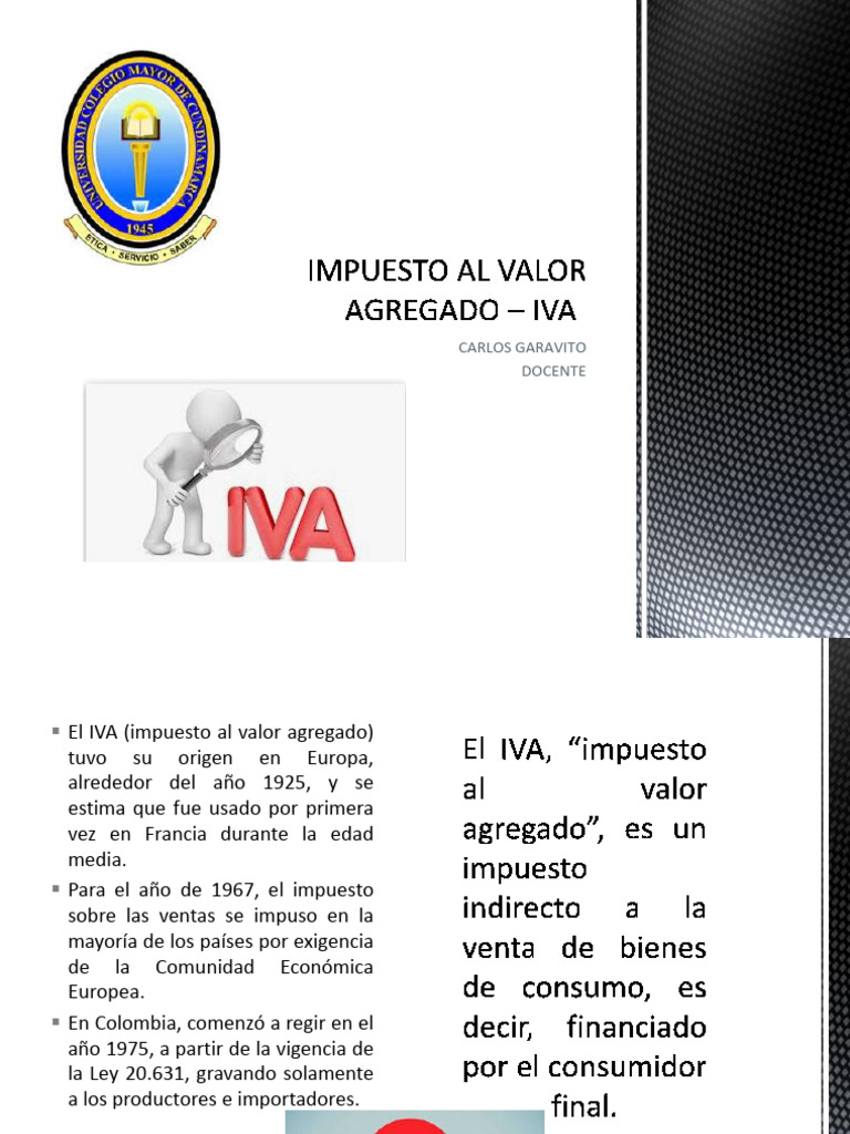 Presentación Impuesto Al Valor Agregado - Iva | PDF