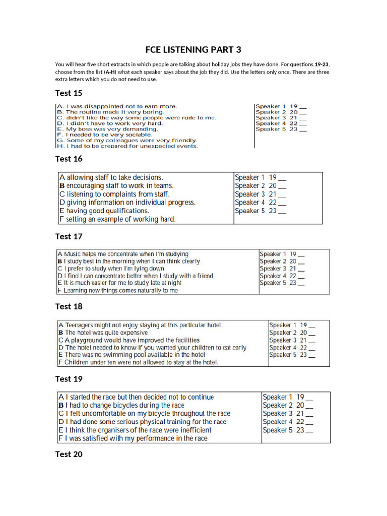 Fce Listening Part 3 Pdf